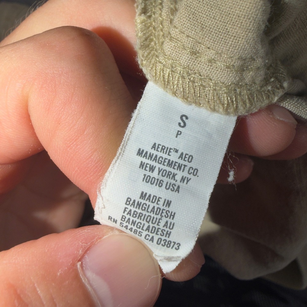 Aerie Women Tan Khaki Cargo Jogger Pants Size S 100% Lyocell Elastic Waist Cuff - Picture 3 of 12